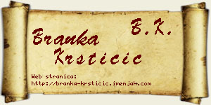 Branka Krstičić vizit kartica